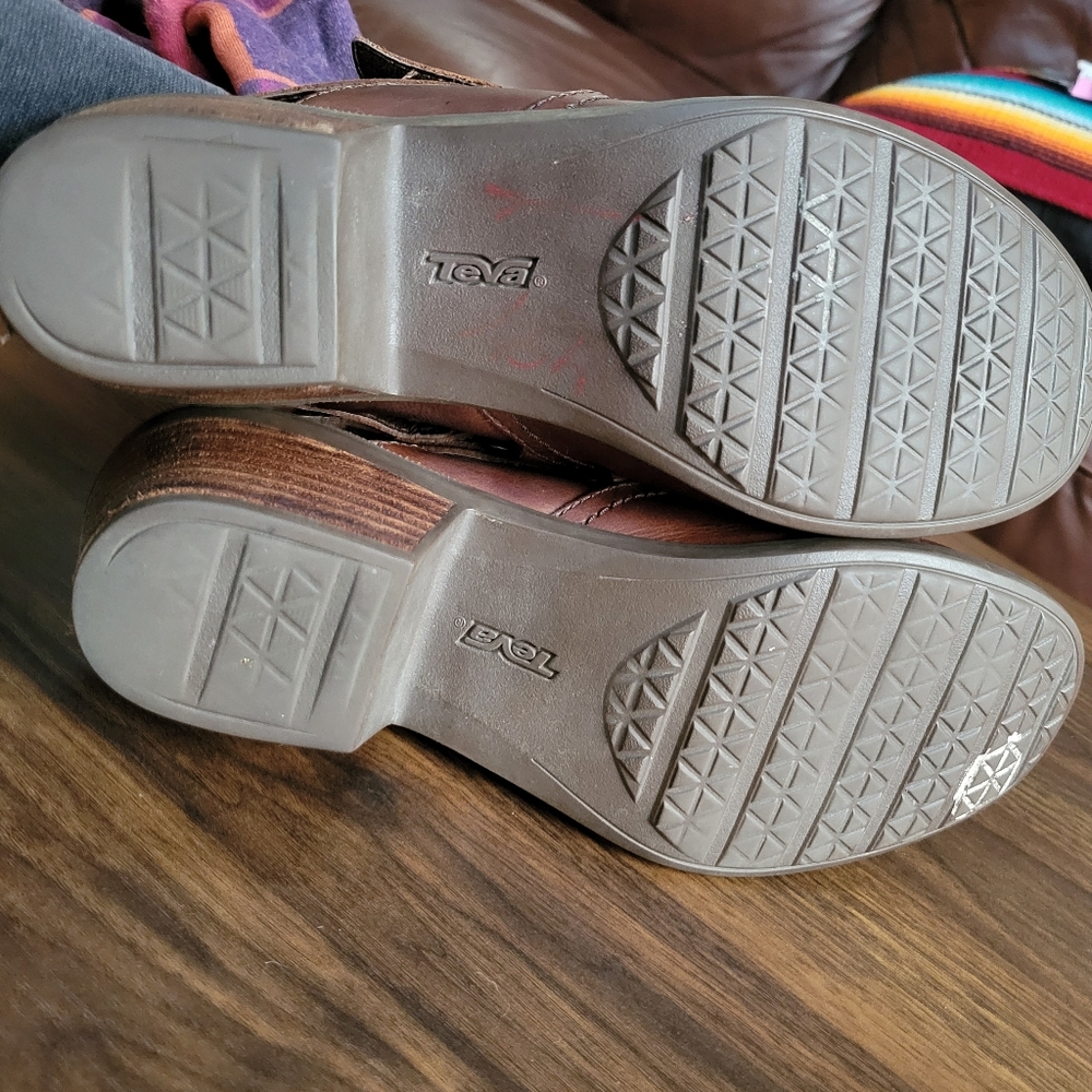 Teva Foxy Slingback Leather Clog Mules Slip-on Women's Size 9.5 Comfort Boho - Picture 8 of 8